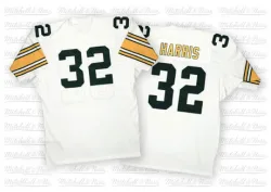 Franco Harris Pittsburgh Steelers Authentic Men's Mitchell And Ness Throwback Jersey (White)
