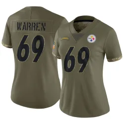 Gareth Warren Pittsburgh Steelers Limited Women's 2022 Salute To Service Jersey (Olive)