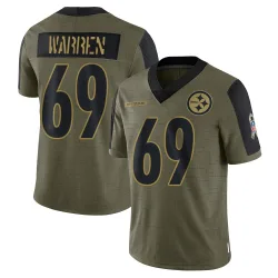 Gareth Warren Pittsburgh Steelers Limited Youth 2021 Salute To Service Jersey (Olive)