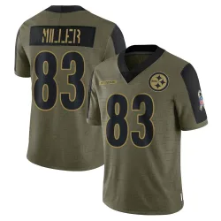 Heath Miller Pittsburgh Steelers Limited Men's 2021 Salute To Service Jersey (Olive)