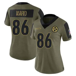 Hines Ward Pittsburgh Steelers Limited Women's 2021 Salute To Service Jersey (Olive)