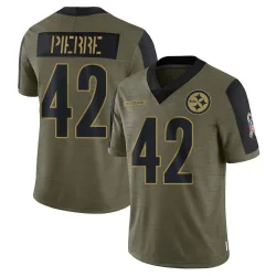 James Pierre Pittsburgh Steelers Limited Men's 2021 Salute To Service Jersey (Olive)