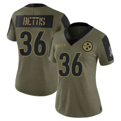 Jerome Bettis Pittsburgh Steelers Limited Women's 2021 Salute To Service Jersey (Olive)