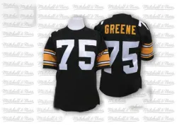 Joe Greene Pittsburgh Steelers Authentic Men's Mitchell And Ness Team Color Throwback Jersey (Black)