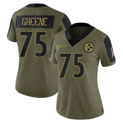 Joe Greene Pittsburgh Steelers Limited Women's 2021 Salute To Service Jersey (Olive)