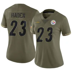 Joe Haden Pittsburgh Steelers Limited Women's 2022 Salute To Service Jersey (Olive)