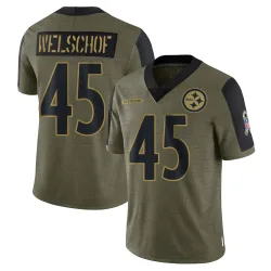 Julius Welschof Pittsburgh Steelers Limited Men's 2021 Salute To Service Jersey (Olive)