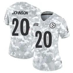 Kaleb Johnson Pittsburgh Steelers Limited Women's 2024 Salute to Service Jersey (Arctic Camo)