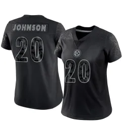 Kaleb Johnson Pittsburgh Steelers Limited Women's Reflective Jersey (Black)