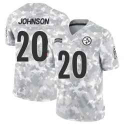 Kaleb Johnson Pittsburgh Steelers Limited Youth 2024 Salute to Service Jersey (Arctic Camo)