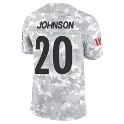 Kaleb Johnson Pittsburgh Steelers Limited Youth 2024 Salute to Service Jersey (Arctic Camo)
