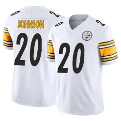 Kaleb Johnson Pittsburgh Steelers Limited Youth Vapor F.U.S.E. Jersey (White)