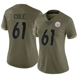 Mason Cole Pittsburgh Steelers Limited Women's 2022 Salute To Service Jersey (Olive)