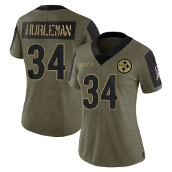Max Hurleman Pittsburgh Steelers Limited Women's 2021 Salute To Service Jersey (Olive)