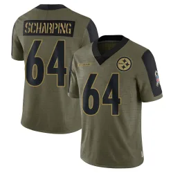 Max Scharping Pittsburgh Steelers Limited Men's 2021 Salute To Service Jersey (Olive)