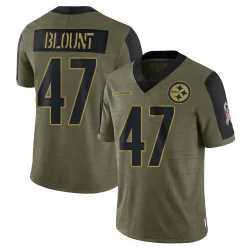 Mel Blount Pittsburgh Steelers Limited Youth 2021 Salute To Service Jersey (Olive)