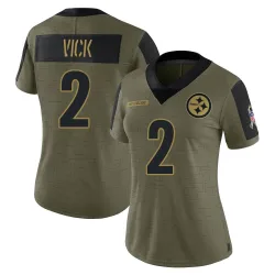 Mike Vick Pittsburgh Steelers Limited Women's 2021 Salute To Service Jersey (Olive)