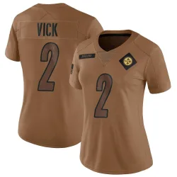 Mike Vick Pittsburgh Steelers Limited Women's 2023 Salute To Service Jersey (Brown)