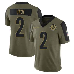Mike Vick Pittsburgh Steelers Limited Youth 2021 Salute To Service Jersey (Olive)