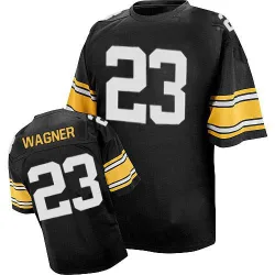 Mike Wagner Pittsburgh Steelers Authentic Men's Mitchell And Ness Team Color Throwback Jersey (Black)