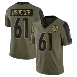 Nick Broeker Pittsburgh Steelers Limited Men's 2021 Salute To Service Jersey (Olive)