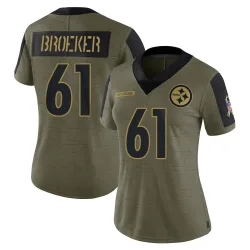 Nick Broeker Pittsburgh Steelers Limited Women's 2021 Salute To Service Jersey (Olive)