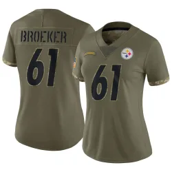 Nick Broeker Pittsburgh Steelers Limited Women's 2022 Salute To Service Jersey (Olive)