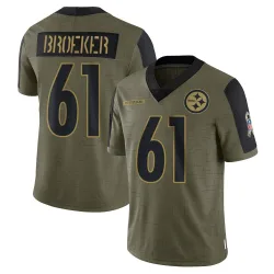 Nick Broeker Pittsburgh Steelers Limited Youth 2021 Salute To Service Jersey (Olive)