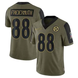 Pat Freiermuth Pittsburgh Steelers Limited Men's 2021 Salute To Service Jersey (Olive)