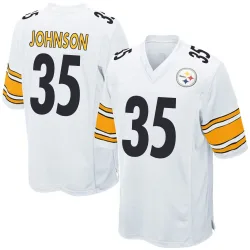 Quindell Johnson Pittsburgh Steelers Game Men's Jersey (White)