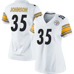 Quindell Johnson Pittsburgh Steelers Game Women's Jersey (White)