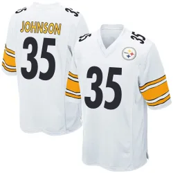 Quindell Johnson Pittsburgh Steelers Game Youth Jersey (White)