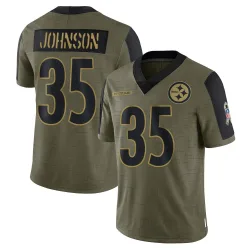 Quindell Johnson Pittsburgh Steelers Limited Men's 2021 Salute To Service Jersey (Olive)