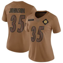 Quindell Johnson Pittsburgh Steelers Limited Women's 2023 Salute To Service Jersey (Brown)