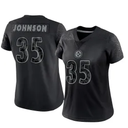 Quindell Johnson Pittsburgh Steelers Limited Women's Reflective Jersey (Black)