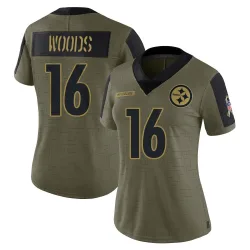 Robert Woods Pittsburgh Steelers Limited Women's 2021 Salute To Service Jersey (Olive)