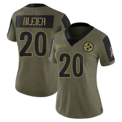 Rocky Bleier Pittsburgh Steelers Limited Women's 2021 Salute To Service Jersey (Olive)
