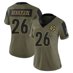 Rod Woodson Pittsburgh Steelers Limited Women's 2021 Salute To Service Jersey (Olive)