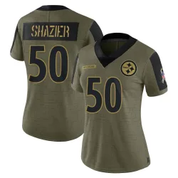 Ryan Shazier Pittsburgh Steelers Limited Women's 2021 Salute To Service Jersey (Olive)