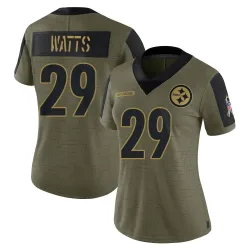 Ryan Watts Pittsburgh Steelers Limited Women's 2021 Salute To Service Jersey (Olive)