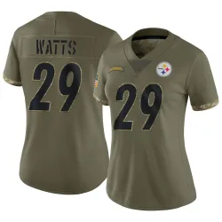 Ryan Watts Pittsburgh Steelers Limited Women's 2022 Salute To Service Jersey (Olive)