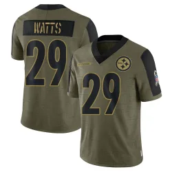 Ryan Watts Pittsburgh Steelers Limited Youth 2021 Salute To Service Jersey (Olive)