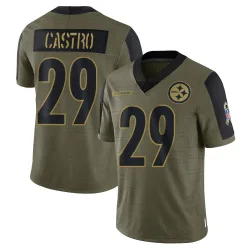 Sebastian Castro Pittsburgh Steelers Limited Youth 2021 Salute To Service Jersey (Olive)