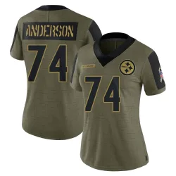 Spencer Anderson Pittsburgh Steelers Limited Women's 2021 Salute To Service Jersey (Olive)