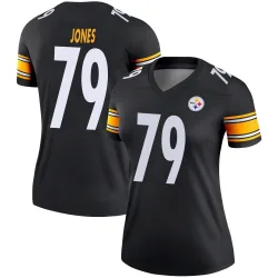 Steven Jones Pittsburgh Steelers Legend Women's Jersey (Black)