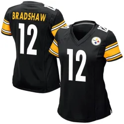 Terry Bradshaw Pittsburgh Steelers Game Women's Team Color Jersey (Black)