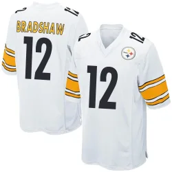 Terry Bradshaw Pittsburgh Steelers Game Youth Jersey (White)
