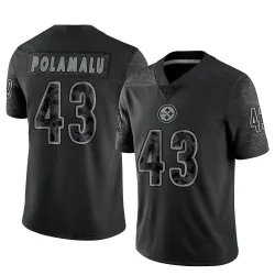 Troy Polamalu Pittsburgh Steelers Limited Men's Reflective Jersey (Black)