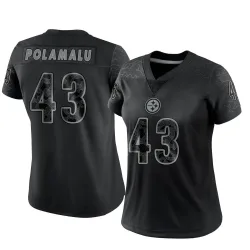Troy Polamalu Pittsburgh Steelers Limited Women's Reflective Jersey (Black)