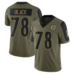 Yahya Black Pittsburgh Steelers Limited Men's 2021 Salute To Service Jersey (Olive)